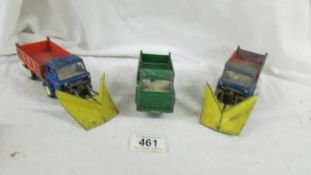 2 Dinky 439 Ford 'D' series snow ploughs and one other.