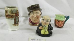 A Royal Doulton Mr Pickwick head (8316), A small Sam Weller character jug,