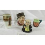 A Royal Doulton Mr Pickwick head (8316), A small Sam Weller character jug,