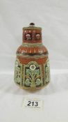 A beautiful 16 cm tall Mettlach jar with lid.