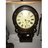 An Edwardian drop dial wall clock.