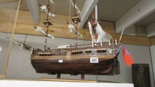 A model of a galleon.