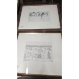 Vincent Haddelsey (1934-2010) Two original signed pen and ink drawings one of an equestrian scene