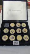 Eleven Elizabeth II Cook Island collector's coins in coin case.