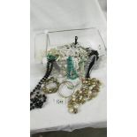 A mixed lot of costume jewellery including pearls, beads, some vintage to include necklaces,