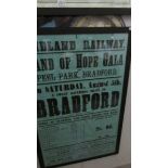 A framed and glazed Midland Railway notice on behalf of Thomas Cook dated July 1876 referring to a