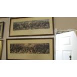 2 framed and glazed battle scenes "Wellington & Bucher" meeting after the Battle of Waterloo and