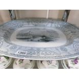 A large 19th century Spode meat platter 'De-Land Italion' pattern, date stamped verso. 21" x 17".
