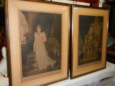 A pair of framed and glazed pictures entitled 'Marie and Louise' and 'Napoleon Le Grand'.