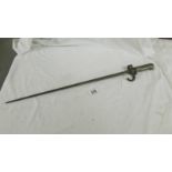 An old bayonet, length 64 cm, blade 52 cm.