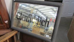 A Glenfiddich advertising mirror.