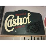 A retro painted metal advertising sign.