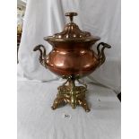 A good quality Victorian copper samovar urn with brass tap.