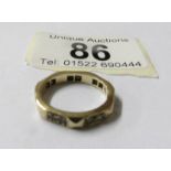 A 9ct gold eternity ring, size K.