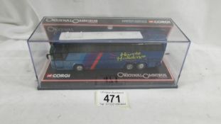 A Corgi Original Omnibus Harris Holidays bus, factory error, No. 2312 of 2300 produced.