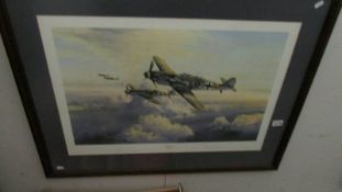 A framed and glazed signed limited edition print 'Ace of Aces' by Robert Taylor, 562/1250,