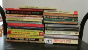 A collection of Sci-Fi paperback books.