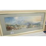 A framed and glazed watercolour rural scene signed but indistinct.