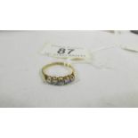 An 18ct gold stone diamond 40pt ring. Size L. ****Condition report**** Good shape.