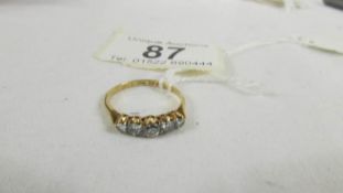 An 18ct gold stone diamond 40pt ring. Size L. ****Condition report**** Good shape.