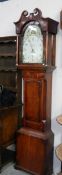 A 19th century painted arch dial (Leicester) long case clock in and oak and mahogany case.