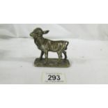 A silver plated calf paperweight by William Briggs & Co., Sheffield, circa 1900.