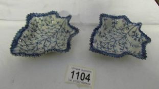 A pair of early Delft bon bon dishes. ****Condition report**** No.