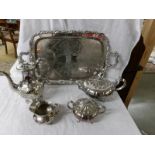 A Superb quality Viner's 3 piece silver plate tea set,