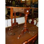 A lovely walnut drop side table (missing one caster).