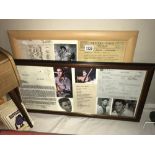 2 Elvis Presley framed souvenir montage's.