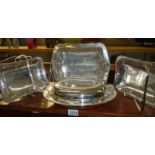 A mixed lot of silver plate cake baskets.