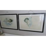 3 framed and glazed studies of babies.