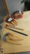 A quantity of vintage hair combs etc.
