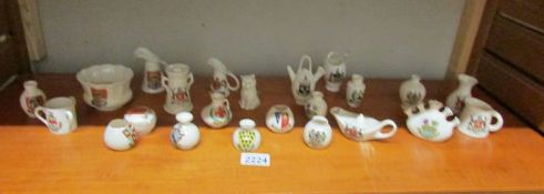 Approximately 23 piece of crested china from various manufacturers.