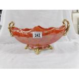 A Carlton war art deco orange luster centrepiece bowl,