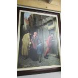A superb quality mahogany framed oil on canvas painting of Elizabethan scene with figures signed