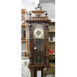 A double weight Victorian mahogany Vienna wall clock,