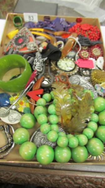 A large quantity of interesting jewellery including brooches, rings, bangles etc.