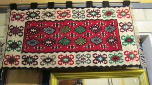 A wool wall hanging.