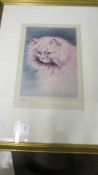 Louis Wain (1860-1939) Print of a monocled cat signed in ink.