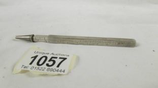 An Asprey hall marked silver (marks rubbed) 'patent' ruler/pencil, ruler extends to 9",