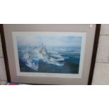 A framed and glazed print by Robert Taylor entitled 'South Atlantic Task Force', 76 x59 cm.