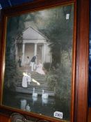 A framed and glazed study of a family having afternoon tea.