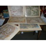 6 prints of antique maps.
