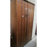 An oak wardrobe.