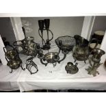 An interesting lot of silver plate items