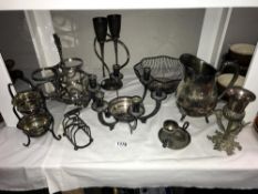 An interesting lot of silver plate items