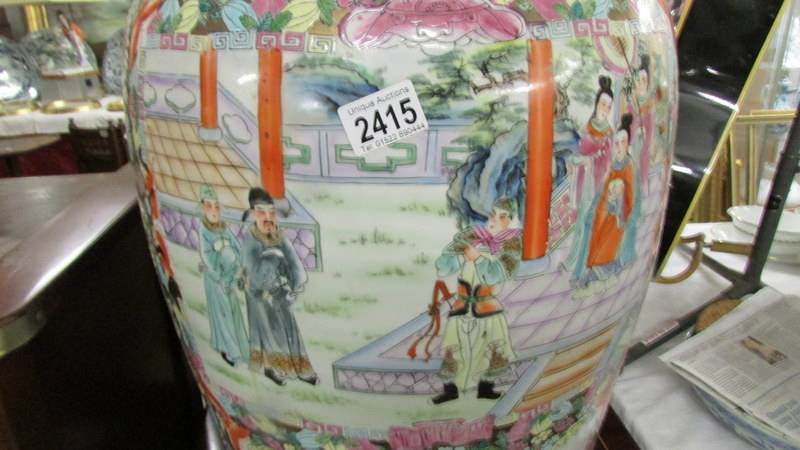 A large Chinese pedestal vase. - Image 2 of 2