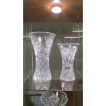 Two cut glass vases.