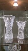 Two cut glass vases.
